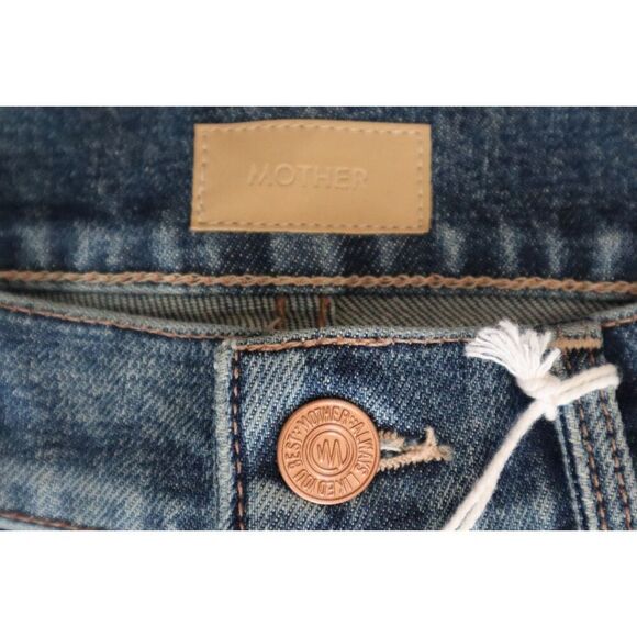 Mother 10644-1422 WMN Sz 25 Blue The Mid Rise Rider Ankle Fray Denim Jeans - Picture 5 of 15